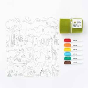 imagen de portada del Tapete de silicona con 6 rotuladores para colorear Safari