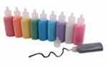 Imagen de un bote abierto de 10 botellas con arena de colores para manualidades