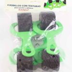 Imagen del embalaje de 4 rodillos con texturas para pastas y pintura