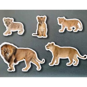 Imagen principal de Imanes de bambú Familia de leones de Nowordbooks