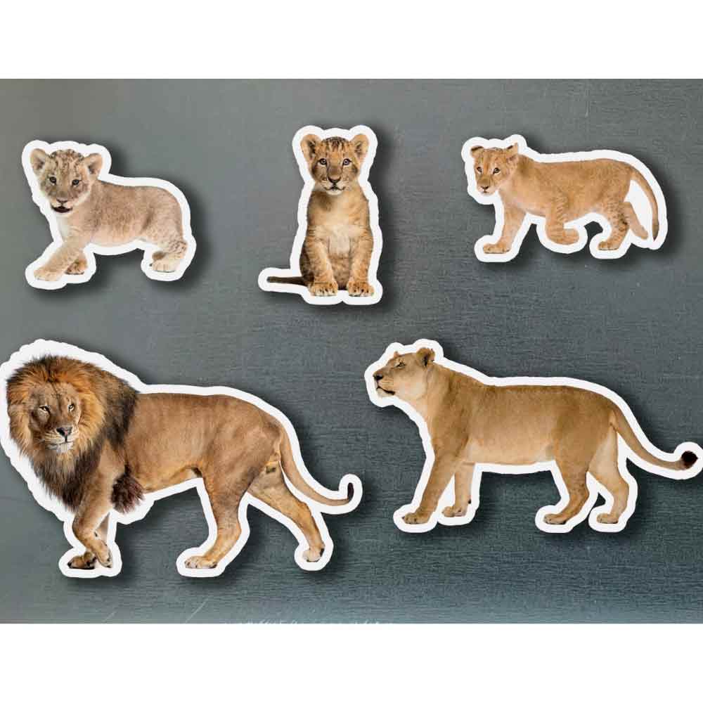 Imanes de bambú Familia de leones de Nowordbooks Imagen principal de Imanes de bambú Familia de leones de Nowordbooks