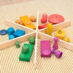 Imagen con piezas sueltas del Separador de madera para mesa de experimentación