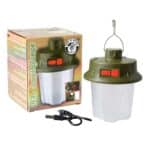 imagen de la Linterna de luz led para camping de Corvus con su packaging