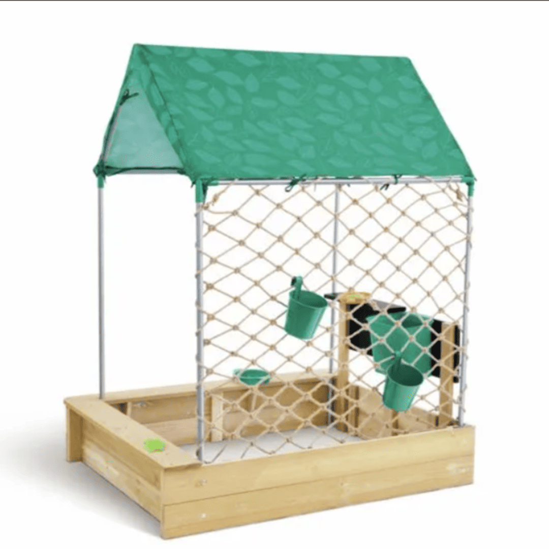 Cabaña con arenero de madera Sandbox de Hape Cabaña con arenero de madera Sandbox de Hape - Imagen 1
