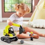 Imagen de una niña jugando con Excavadora Dig'N Dump de Hape