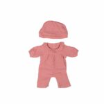 Imagen de portada de Pijama rosa con gorro para muñeco de 38cm