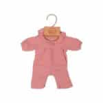 Imagen del pijama colgado de Pijama rosa con gorro para muñeco de 38cm