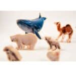 Imagen de animales de pie de Puzzle con imágenes reales de animales y tarjeta informativa