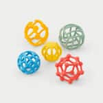 imagen de portada del Set de 5 pelotas sensoriales de silicona arcoíris de Tickit