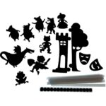 Imagen de algunas sombras del Set de sombras de personajes de cuentos