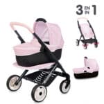 imagen de las tres formas del Cochecito Maxi Cosi 3 en 1 con silla y capazo extraíble