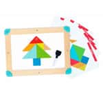 imagen de la parte de la pizarra del Laberinto magnético y tablero de Tangram de Hape