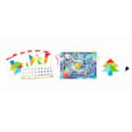 imagen del contenido del Laberinto magnético y tablero de Tangram de Hape