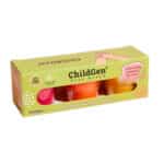 imagen del packaging de Plastilina Natural, 3 botes amarillo naranja y rosa de 125gr