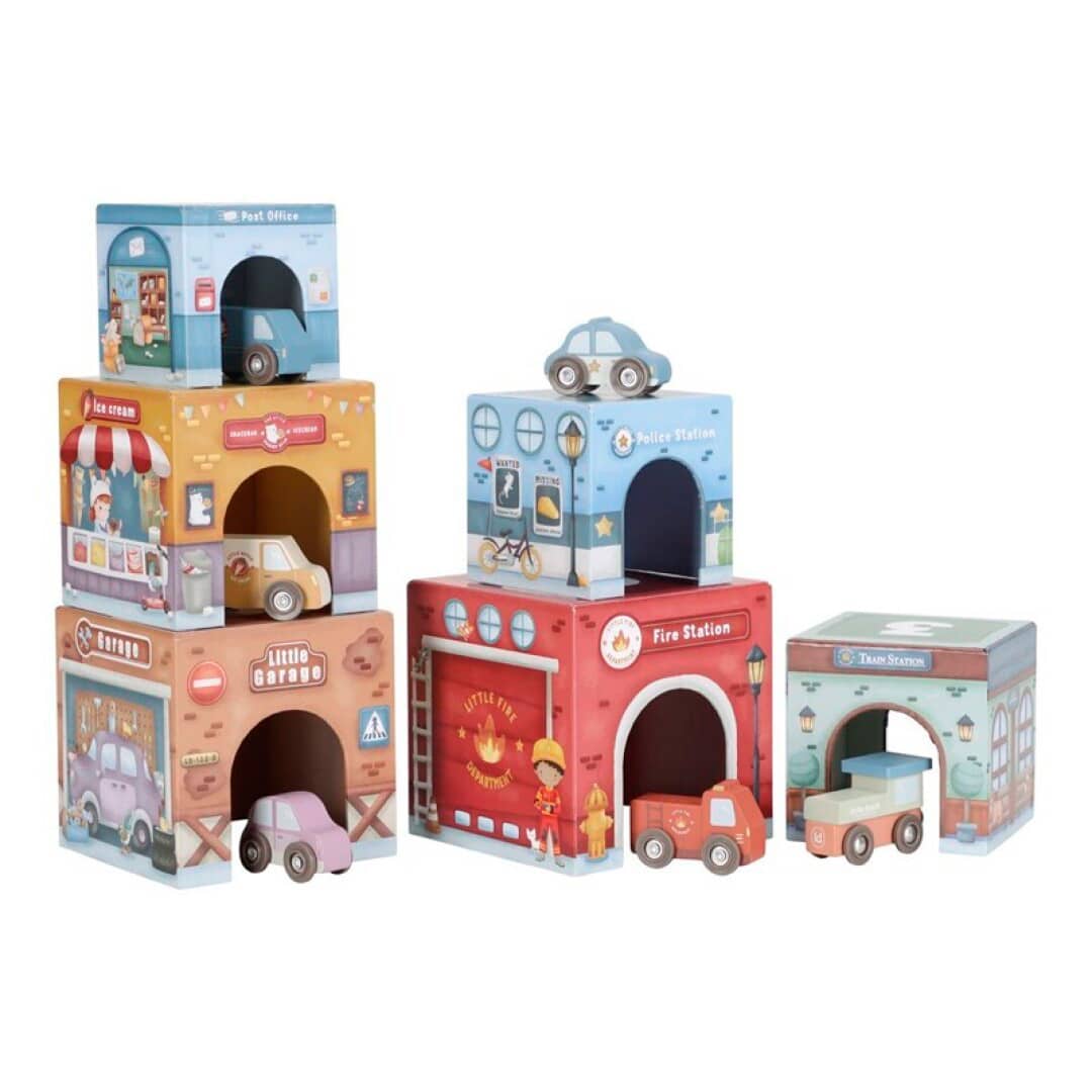 Torre encajable cuidad con coches de Little Dutch imagen de portada de la Torre encajable cuidad con coches de Little Dutch
