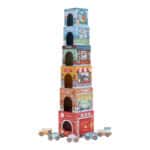 imagen de la Torre encajable cuidad con coches de Little Dutch con los cubos apilados