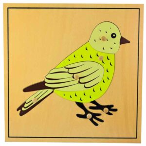 Puzzle montessori pájaro