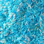 Imagen de cerca del arroz de la Base sensorial de arroz azul océano