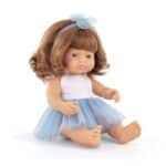 muñeca niña pelirroja con ojos marrones de 38 centímetros