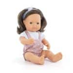 muñeca niña castaña con ojos marrones de 38 centímetros
