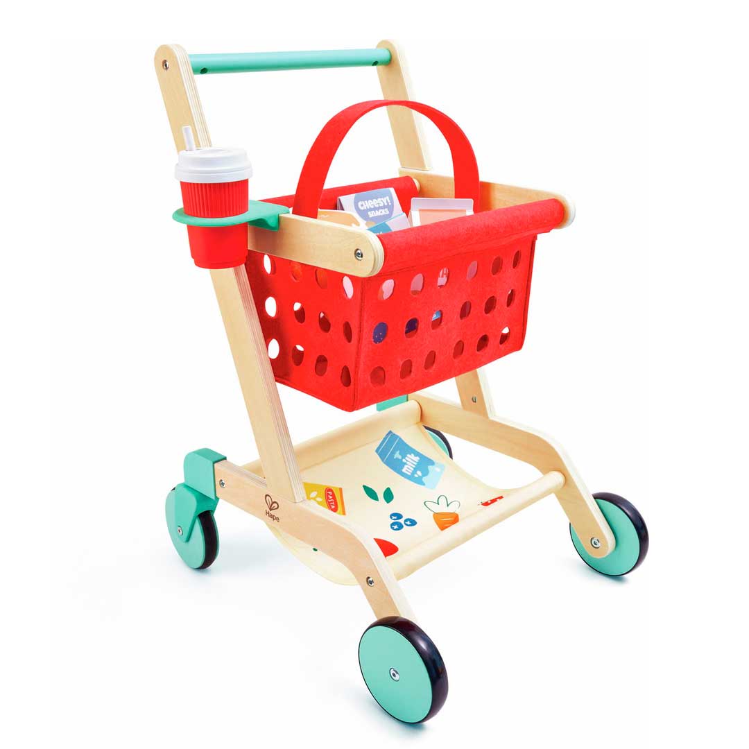 imagen del Carrito de la compra de madera y fieltro de Hape