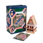 imagen de la caja y las piezas del Juego Kapla 200 piezas Barril Primavera