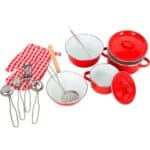 imagen de los Cacharritos de cocina de metal rojos de Legler