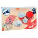 imagen del packacking de los Cacharritos de cocina de metal rojos de Legler