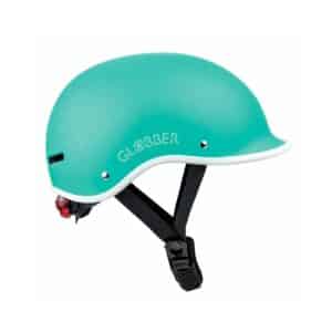 imagen del lateral del Casco Globber verde pastel 51-55 cm