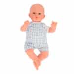 imagen del Muñeco blandito de 34cm Mateo con peto vichy azul de Monnëka