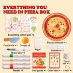 imagen del contenido del Set de pintura con espuma Pizza mágica