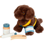 imagen del perrito con algunos accesorios del set