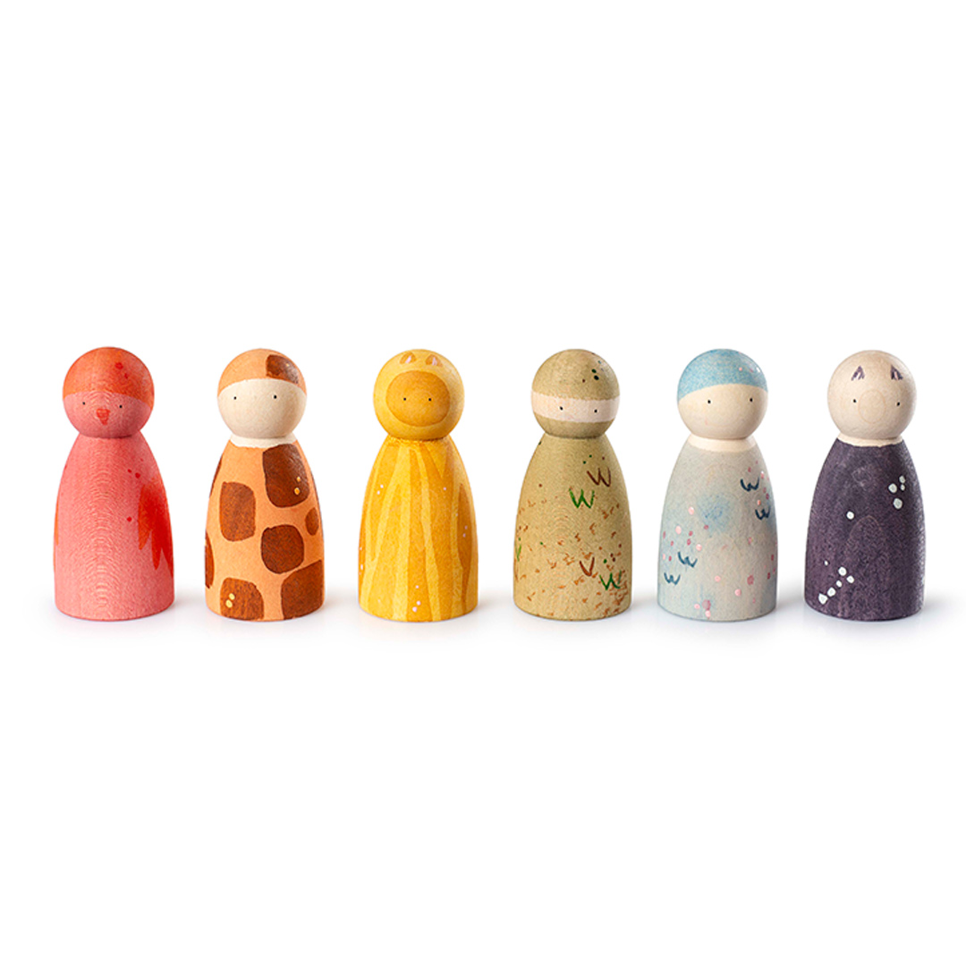 Grapat Animales madera de colores arcoíris imagen de portada de las figuras Grapat animales madera de colores arcoíris