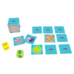imagen de las fichas y los dados de Bichos Haba Juego de Cálculo y Memoria