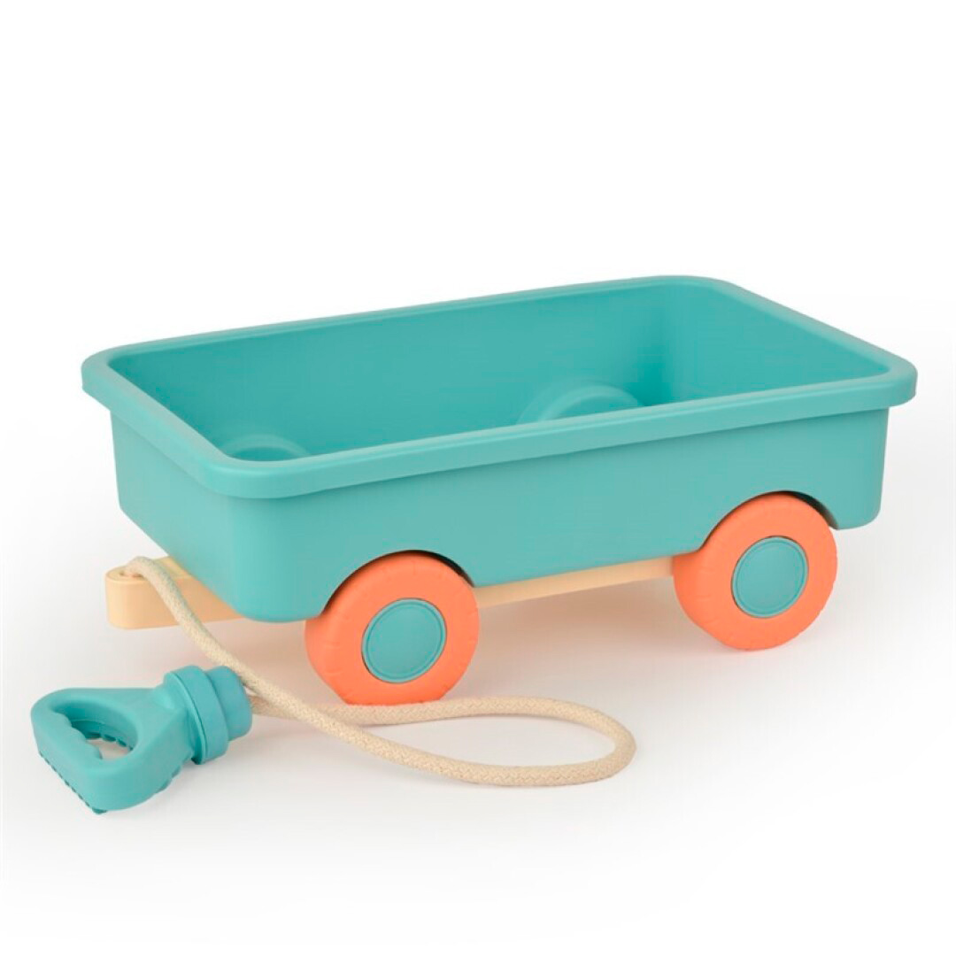 Carretilla de plástico con cuerda para arrastrar imagen de portada de la Carretilla infantil de plástico con cuerda para arrastrar