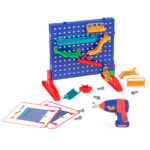 imagen del Juego de construcción circuito de canicas con taladro y tornillos