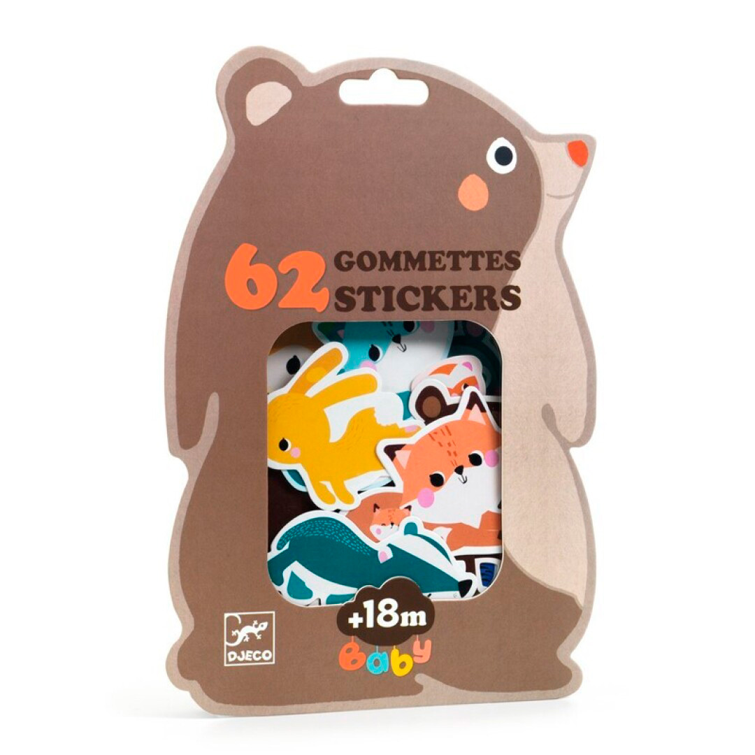 Pegatinas grandes Djeco Animales del Bosque imagen del packaging de las Pegatinas grandes Djeco Animales del Bosque