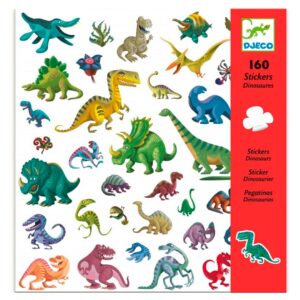 imagen del packaging de las Pegatinas Djeco Dinosaurios set de 160 unidades
