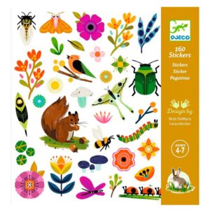 imagen del packaging de las Pegatinas Djeco Jardín set de 160 unidades