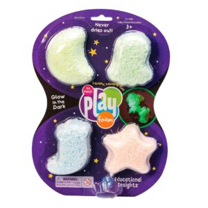 imagen del packaging de Playfoam set de 4 masas que brillan en la oscuridad
