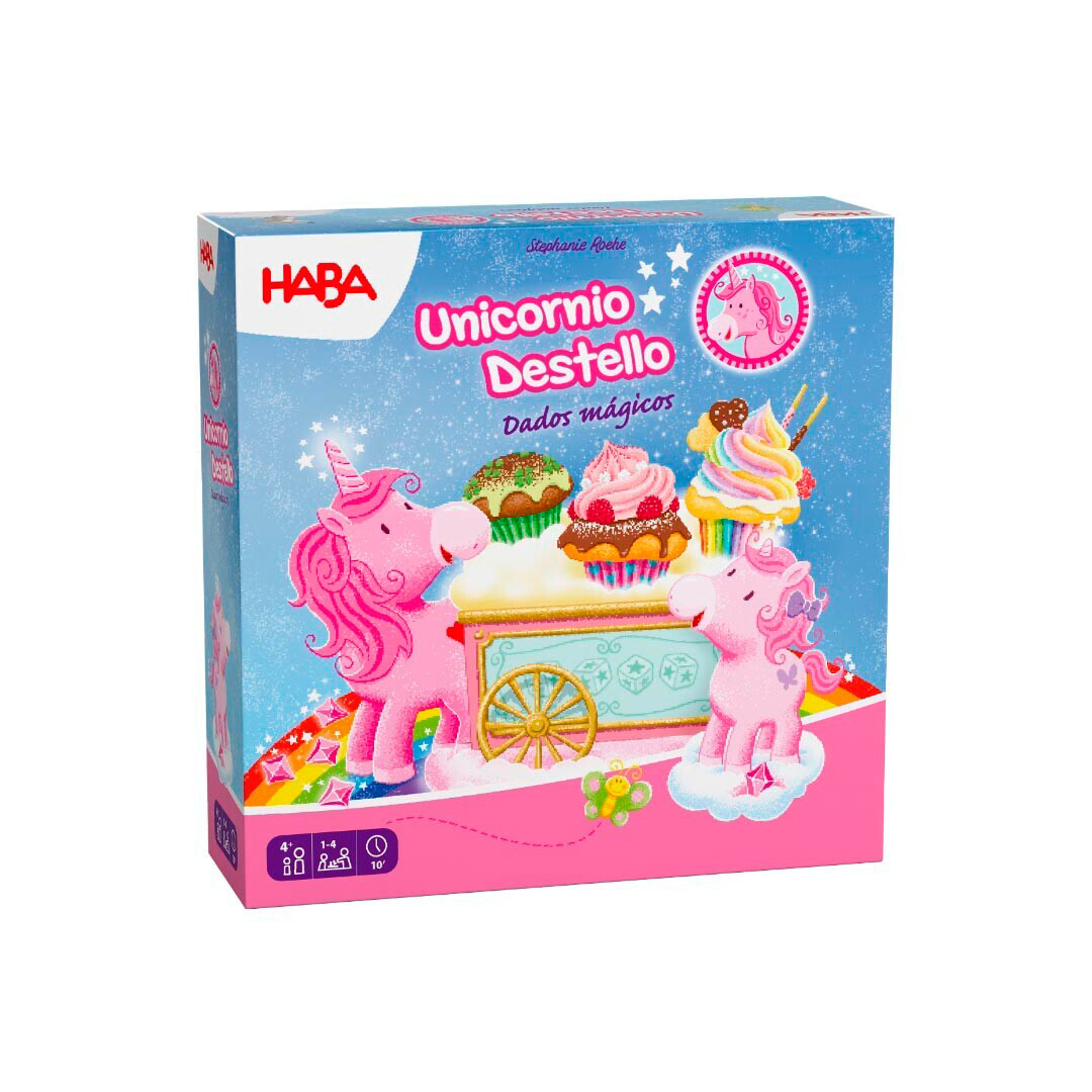 Unicornio Destello Haba Juego de Dados imagen del pacaging de Unicornio Destello Haba Juego de Dados