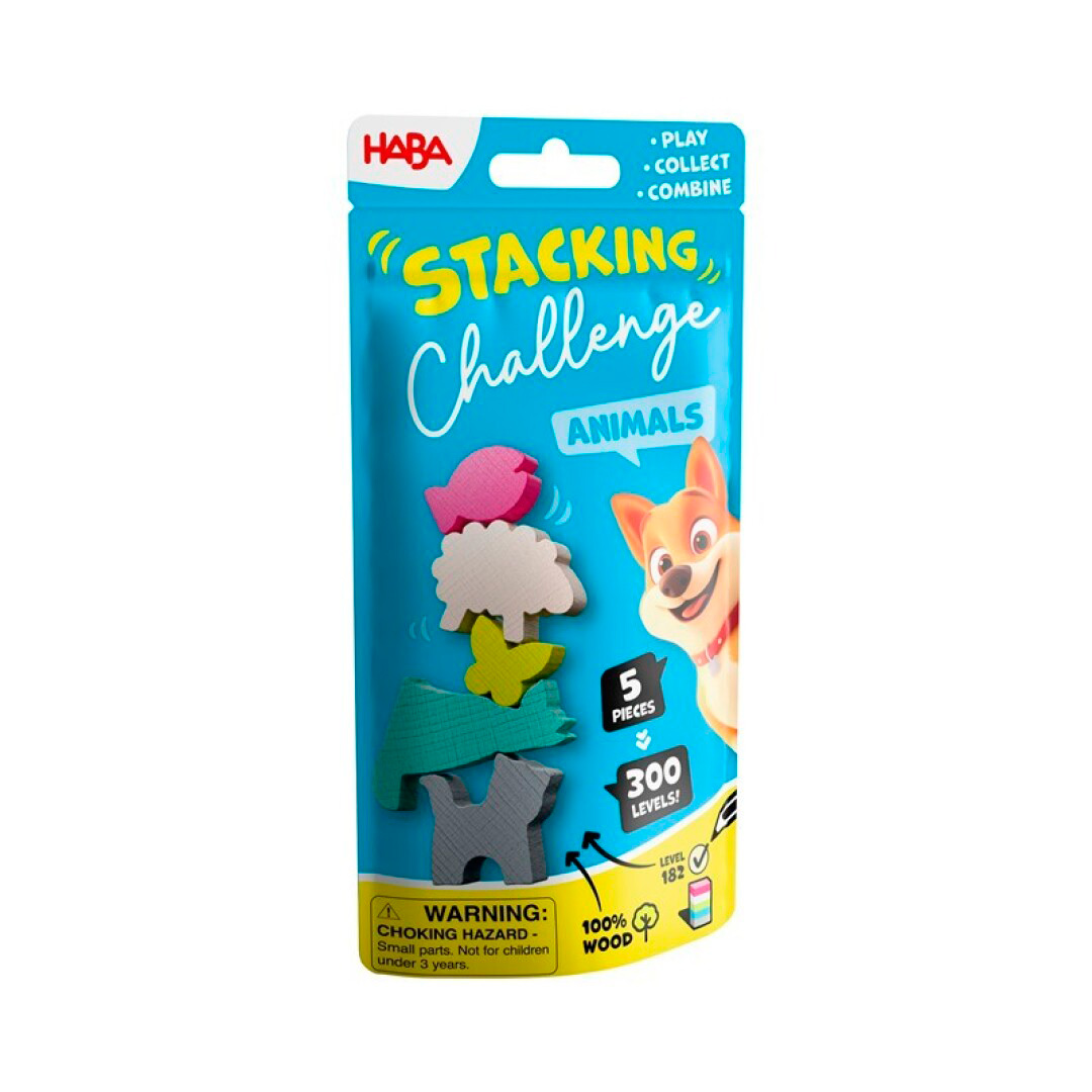 Juego de equilibrio Animales Stacking Challenge Haba imagen del packaging del Juego de equilibrio Animales Stacking Challenge Haba