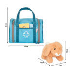 imagen de la medidas del maletín y el conejo del Maletín veterinario con conejo y accesorios de Small Foot