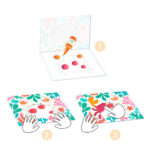 imagen de la técnica para pintar las láminas del Kit de pintura de dedos con láminas de Djeco