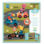 imagen del pacaging de las Pegatinas reposicionables Djeco Los Coches
