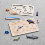 imagen del Puzzle encajable de madera Animales del Mar de Tickit con las capas diferenciadas