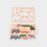 imagen de las diferentes partes del Puzzle encajable de madera Animales de la Selva de Tickit