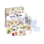 imagen de la caja y contenido del Taller de resinas con Flores Kit de Sentosphere