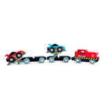 Imagen de coches moviéndose en el Tren transportador de coches de carreras de Hape