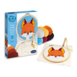 imagen del contenido del Kit de bordado Punch Needle con aguja mágica Zorro